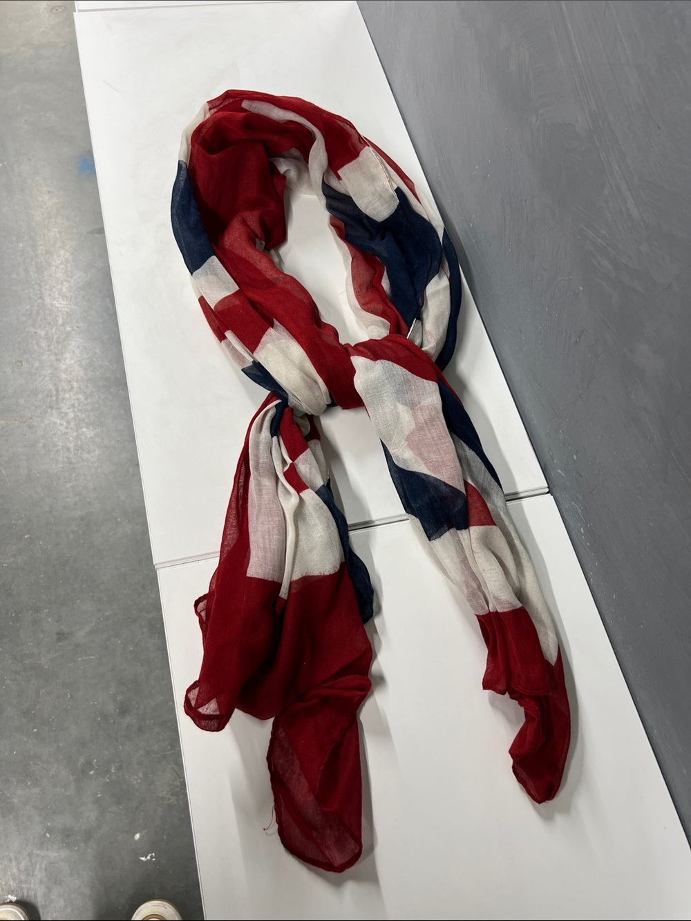 Striped Red, White & Navy Lightweight Scarf